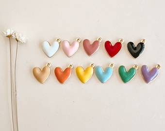 Heart charm, Metal charms, Charms for dogs, Pet charms, enamel charms, Valentine's Day charm