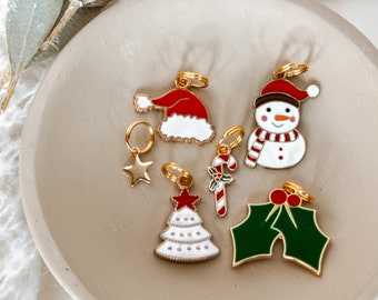 Christmas charms, Charms for dogs, Pet charms, enamel charms, Holiday Charms