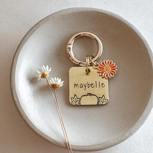 FALL FEELS, Pumpkin Dog Tag, Pet Id Tag, Personalized Dog Tag, Hand Stamped Dog Tag, Engraved Dog Tag, Fall Dog Tag
