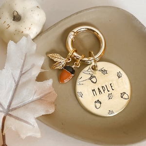 FALL VIBES Dog Tag, Pet Id Tag, Personalized Dog Tag, Hand Stamped Dog Tag, Engraved Dog Tag
