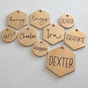 Custom Dog Tag — Laser Engraved Pet ID Tag — Brass Dog Tag