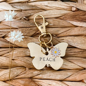 Dog Tag, Pet Id Tag, Personalized Dog Tag, Hand Stamped Dog Tag, Engraved Dog Tag, BUTTERFLY
