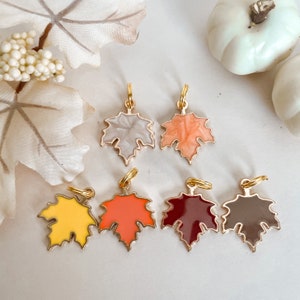 Maple leaf charm, Leaf charm, Charms for dogs, Pet charms, enamel charms, Fall Charms