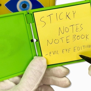 Customizable Evil Eye Sticky Notes Notebook with Pen, Personalized Sticky Pad Book, 3x3 Sticky Notes Holder, Evil Eye Themed Note Organizer
