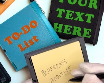 Customizable Two Tone Sticky Notes Notebook with Pen, Personalized Sticky Pad Book, 3x3 Sticky Notes Holder, Note Organizer, Pocket Notepad