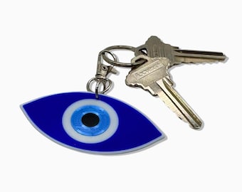 Evil Eye Keychain, Cute Keychain, Evil Eye Pendant, Evil Eye Jewelry, Evil Eye Keyring, Good Luck Evil Eye Charm, Lucky Blue Evil Eye Chain