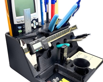 Machinist Engineer Desk Tool Organizer, Calipers Storage, Pens Pencils Pliers USB Holder Sticky Notes, Desk Workbench Desktop EDC Organizer