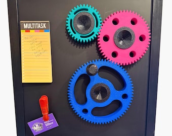 Juguete educativo steampunk con engranajes cinéticos, engranajes funcionales de plástico personalizables, spinner magnético, imán para nevera, decoración de pared