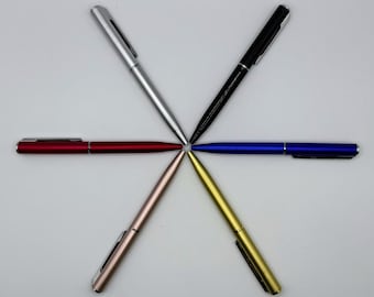 Mini Ink Pen, Replacement Miniature Ink Pen intended for Bluegrass Additive Sticky Notes Holders, 2-Pack Ink Pen, 6 Colors, Ballpoint Pocket