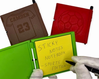 Customizable Sports Themed Sticky Notes Notebook with Pen, Personalized Appreciation Book, Sticky Note Holder, Travel Accessory, Pocket Note