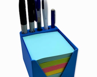 Sticky Notes & Pen Holder, Desk Organizer, Customizable Organization Storage, Desktop Tool Hold, Minimalist Cubicle Décor, With Mini Ink Pen