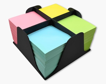 Mega Sticky Notes Holder, Quad Notepad Storage, Desktop Note Organizer, Ridiculous 4-up Sticky Notes Tray, Holds up to 40x pads of notes!