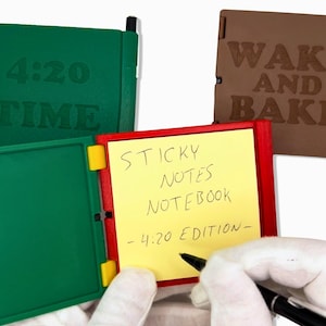 Customizable Weed Theme Sticky Notes Notebook with Pen, Personalized 420 Sticky Pad Book, Sticky Notes Holder, Cannabis Pot Leaf Stoner Note