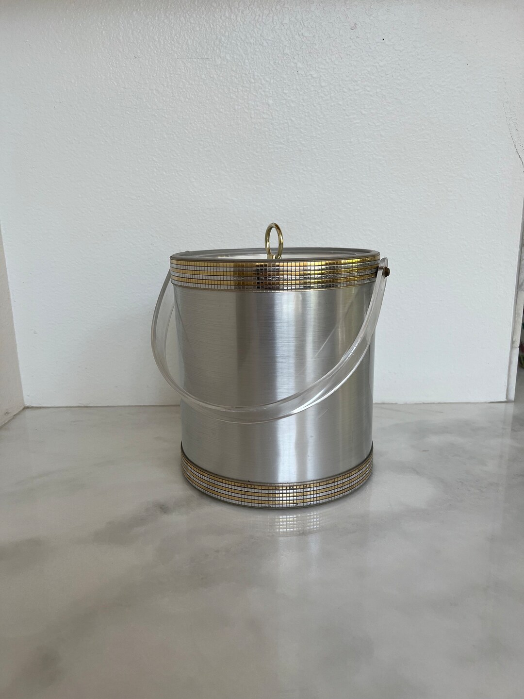 Vintage Briard Ice Bucket Art Deco Ice Bucket Modern Disco Ice Bucket MCM Insulated Ice