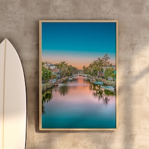 Venice Canals Print | Sunset Print, Modern Wall Art, Venice Beach Print, Los Angeles Wall art, Venice La, Venicecanals, Sunset Wall Art