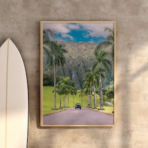 Hawaii Print| Hawaii  Mountains, Oahu Print, Oahu Gift, Hawaii Gift, Hawaii Poster, Open Road Gift, Tropical Island, Wanderlust Wall Art