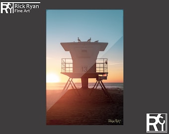 Arte della parete della spiaggia di San Diego / Mission Beach, stampa del tramonto, arte della parete di San Diego, stampa del tramonto, stampa in metallo dell'arte della parete costiera, stampa della California