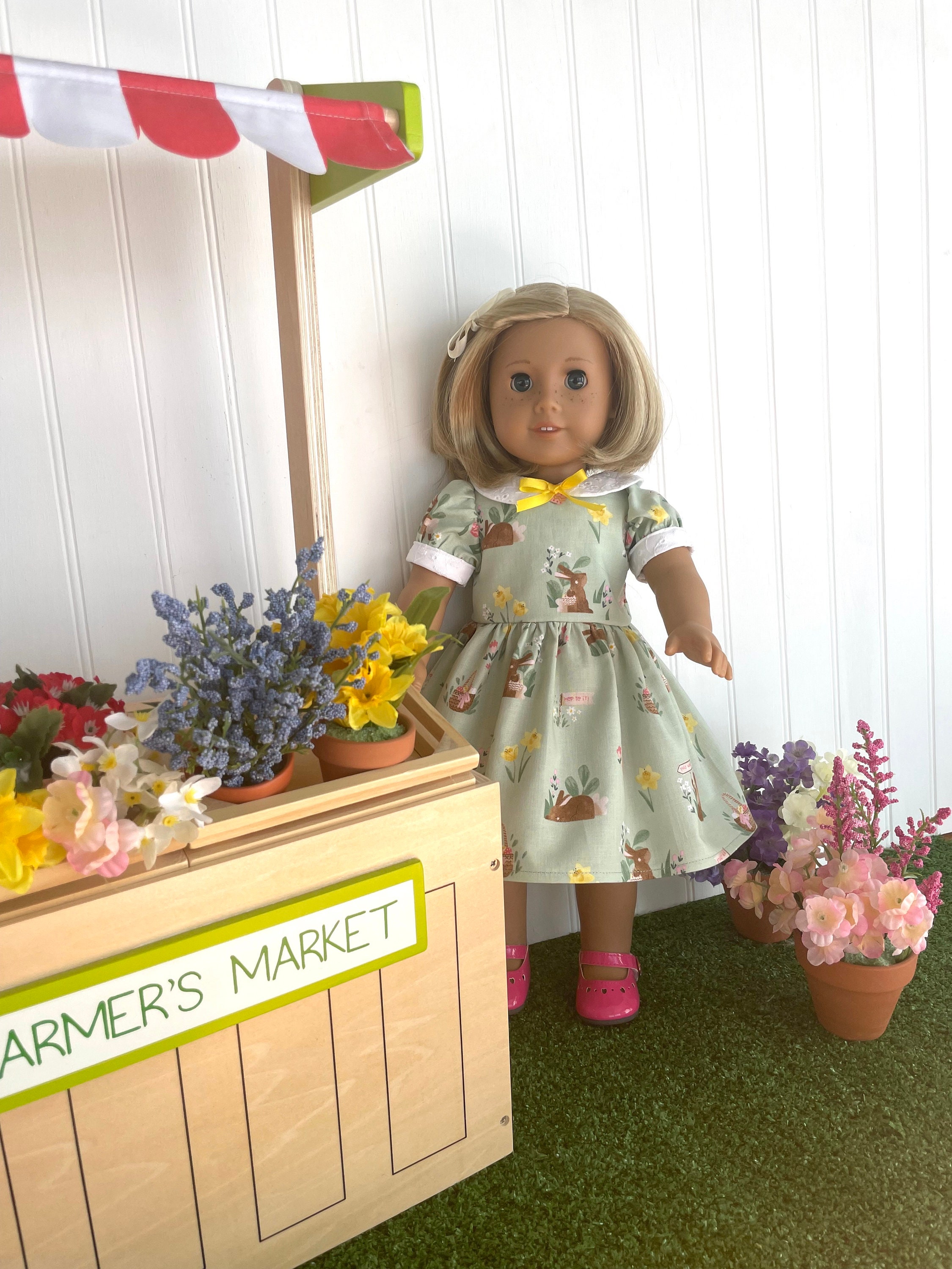 American Girl Doll Easter Dress 18 Inch Doll Easter Dress Easter Basket