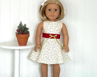 18 Inch Doll Dress: Christmas Modern Tree Dress
