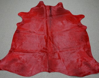 Red Cowhide Rug Etsy