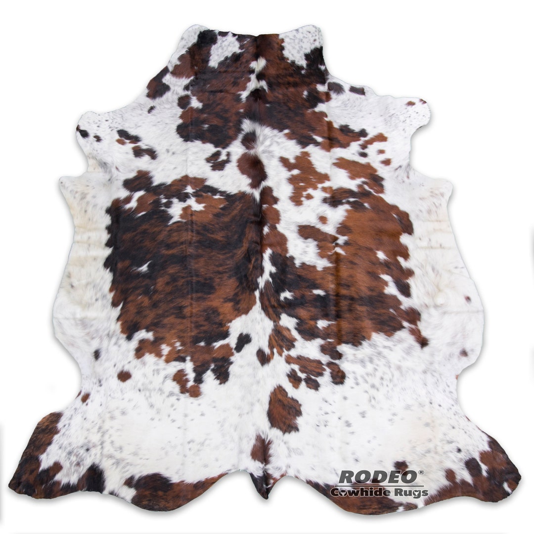 Rodeo Rug Rodeo Natural Tricolor Cowhide Rug Size L/xl/xxl APPROX 5x7/6x7 /7x8ft ...