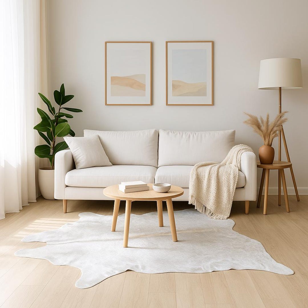 Ivory Cowhide Rug | Elegant Off-white Cowhide for Modern Natural ...