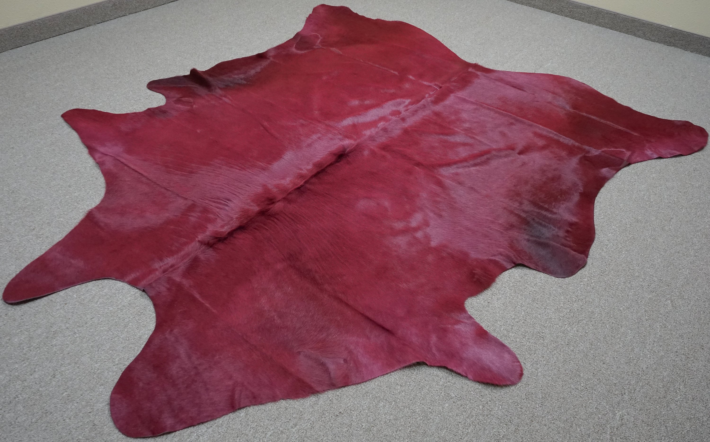 Extra Large Brazilian dyed Red Cowhide rug 8.4x 7.1 ft 3149 Etsy
