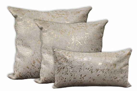 Gold Acid Wash Cowhide Pillow Case Etsy