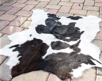 Black and White Calf skin size 3X3 feet, very hairy