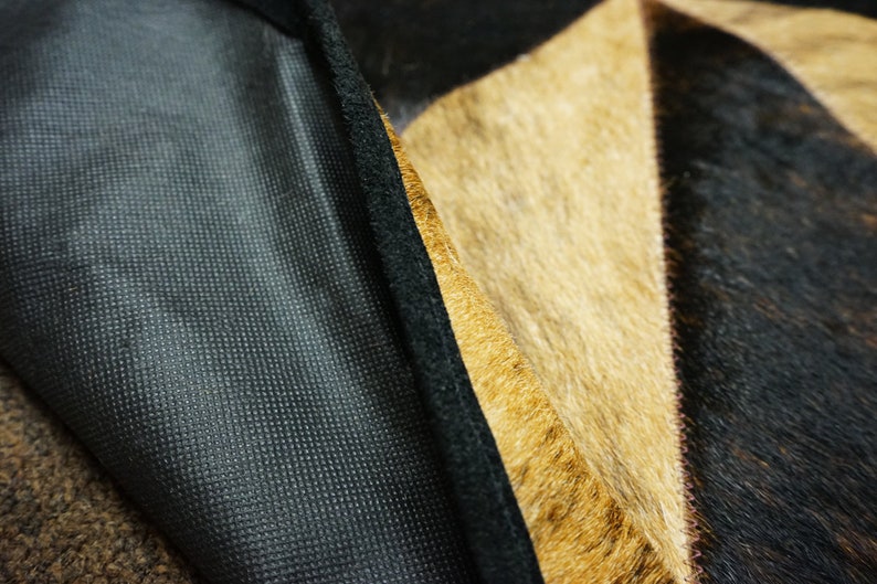 RODEO Texas Star Patch Work Cowhide Rug With Leather Edging Etsy