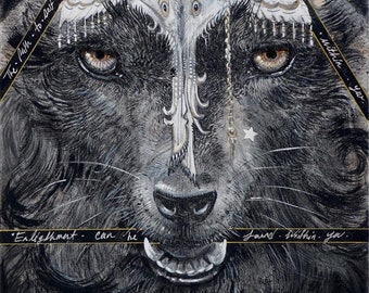 PRINT - Satori Unlocked - Spirtiual Wolf wall art/ decor