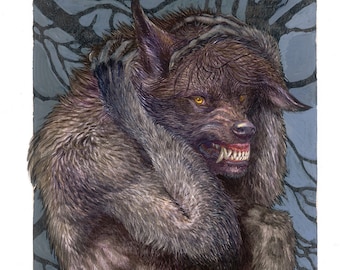 PRINT | Origin of Lycanthrope - Werewolf Transformation wall art