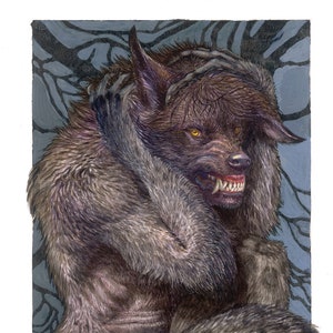 PRINT | Origin of Lycanthrope - Werewolf Transformation wall art