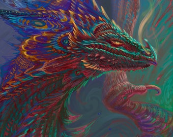 PRINT - Spirit Labradorite Dragon