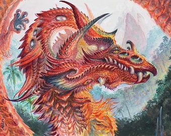 PRINT - Last Dragon of Eden - dragon wall art/decor