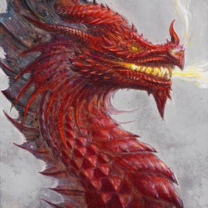 PRINT / God of Fire - dragon wall art