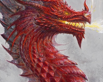 PRINT / God of Fire - dragon wall art