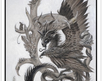 PRINT / Sorcerers Friend / Dragon Wall Art Decor