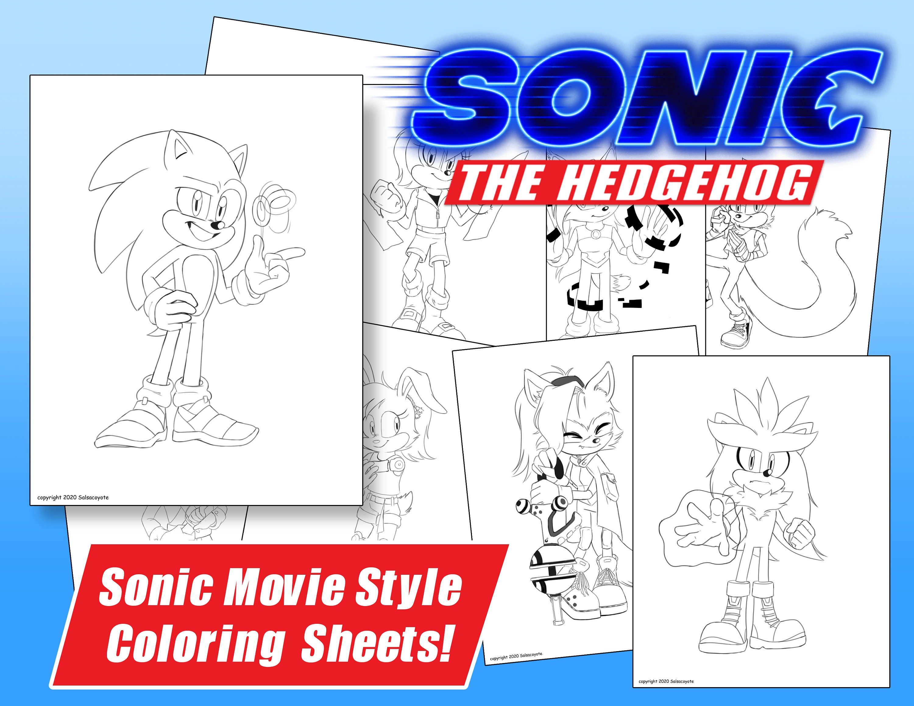Sonic Movie 2020 Coloring Pages - Sonic movie 2020 coloring pages.