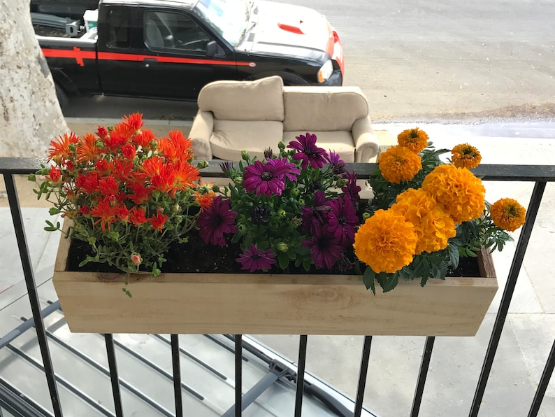 Balcony Rail Planter Box Outdoor Planter Box Railing Planter Balcony Planter Planter Box image 2