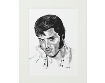 Fine Art Prints (Paper Frame) -  Elvis Presley King of Rock and Roll original Music Celebrity artwork from Dantel Art