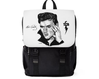Unisex Casual Shoulder Backpack - Elvis Presley Artwork from Dantel Art LLC