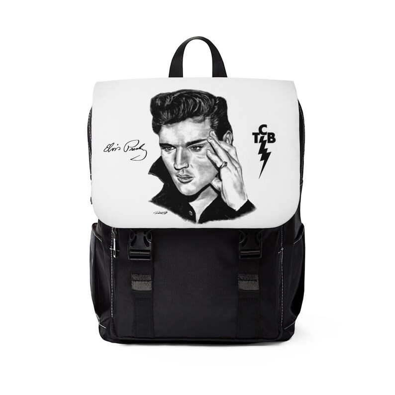 Unisex Casual Shoulder Backpack Elvis Presley Artwork from Dantel Art LLC image 1