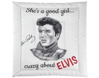 Comforter - Elvis Presley King of Rock and Roll Original Music Celebrity Artwork from Dantel Art LLC