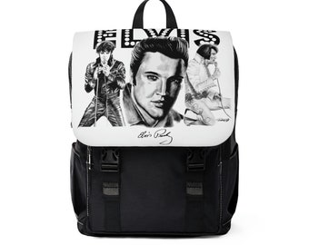 Unisex Casual Shoulder Backpack - Elvis Presley Artwork from Dantel Art LLC