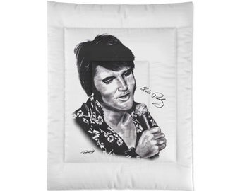 Comforter  - Elvis Presley musician king of rock and roll original artwork music celebrity singer rom Dantel Art LLC