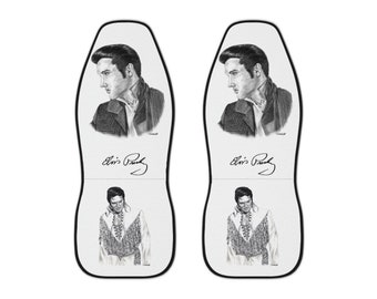 Car Seat Covers - Elvis Presley king of rock and roll Original Music Celebrity Artwork from Dantel Art LLC