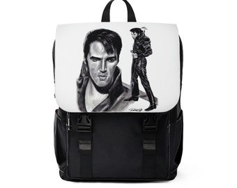Unisex Casual Shoulder Backpack - Elvis Presley King of Rock and Roll 68 Comeback original Music Celebrity artwork from Dantel Art