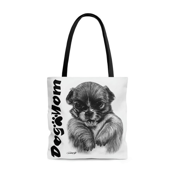 AOP Tote Bag  - Chihuahua Puppy Chi Pup Dog Mom Original Artwork from Dantel Art LLC