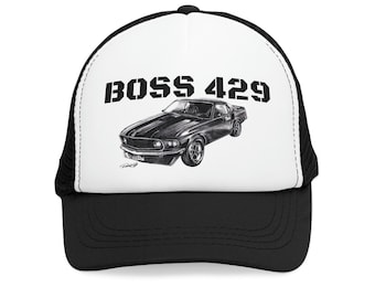 Mesh Cap - 1969 Ford Mustang 429 Boss John Wick Original Automotive Car Artwork from Dantel Art LLC